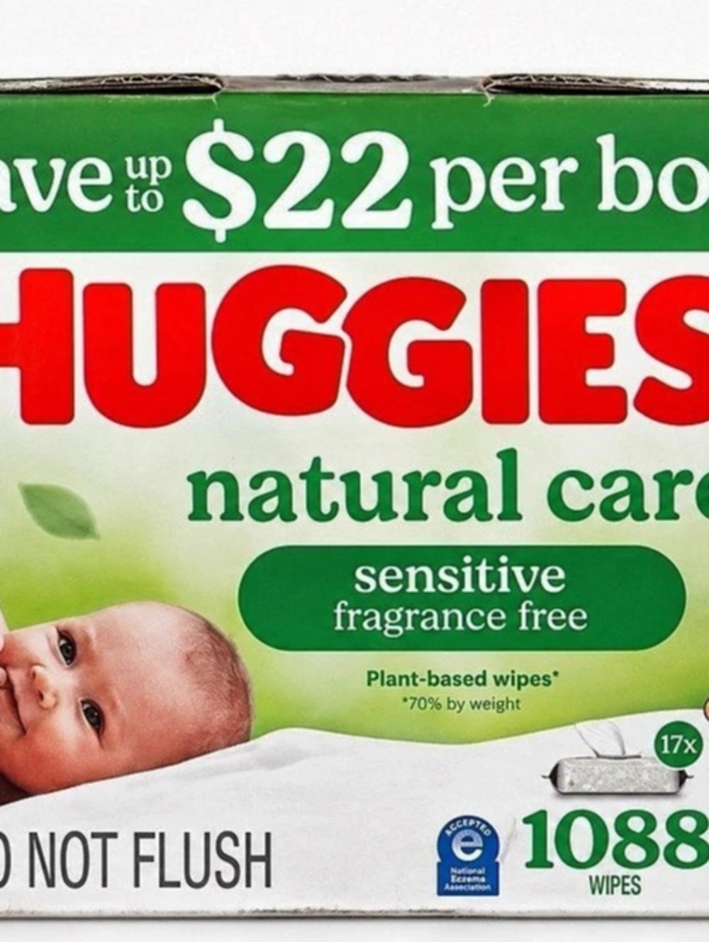 Huggies Natural Care Sensitive Fragrance Free Wipes 1088 Count